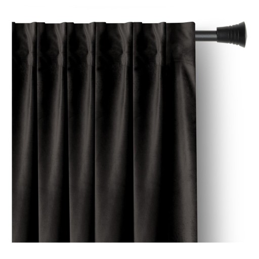 Draperie neagră dimout (semi-opacă) din catifea 140x245 cm Pleat – Restilo