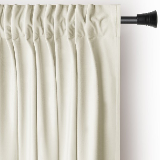 Draperie crem dimout (semi-opacă) din catifea 140x245 cm Pleat – Restilo