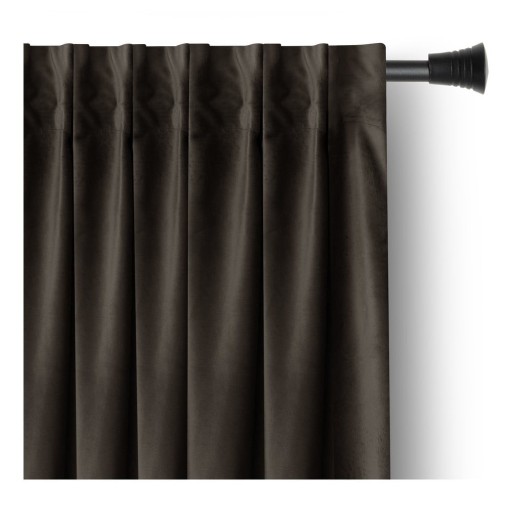 Draperie maro dimout (semi-opacă) din catifea 140x245 cm Pleat – Restilo