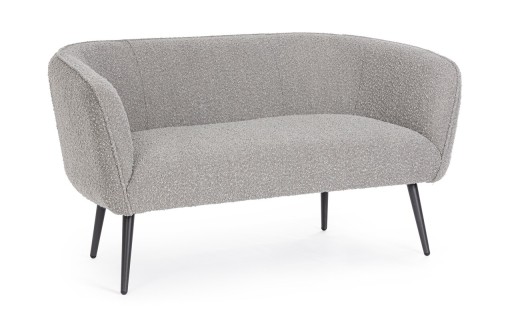 Canapea 2 locuri Avril, Bizzotto, 126 x 70 x 68 cm, otel/poliester Boucle, gri