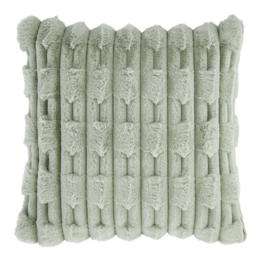 Pernă decorativă din micropluș/cocolino 50x50 cm Carved Fur – Bianca