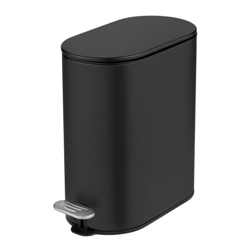 Coș de gunoi negru mat cu pedală din oțel 5 l Collungo – Wenko