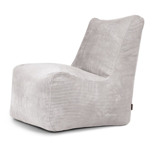 Fotoliu bean bag gri deschis cu tapițerie din catifea reiată Seat Lounge – SLOWDOWN