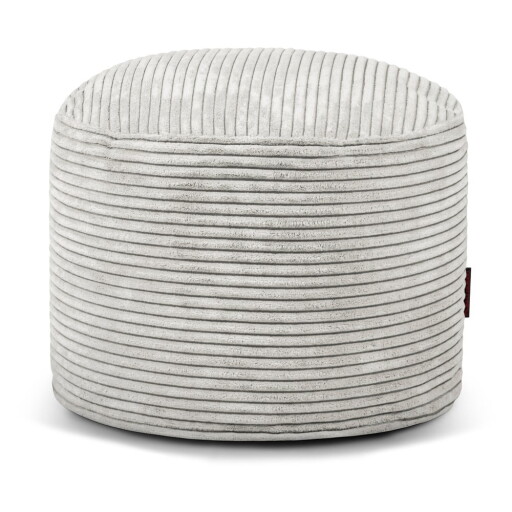 Fotoliu bean bag crem cu tapițerie din catifea reiată Mini – SLOWDOWN