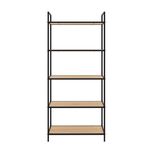 Etajeră neagră/în culoare naturală cu aspect de lemn de stejar 70x156x35 cm Altino – Unique Furniture