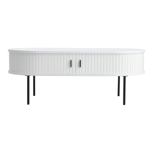 Măsuță de cafea albă cu aspect de lemn de stejar 60x120 cm Nola – Unique Furniture