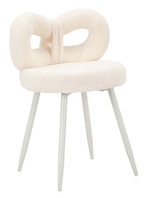 Scaunel Ilary Mini, Mauro Ferretti, 40x40x67 cm, MDF/fier/poliester, alb