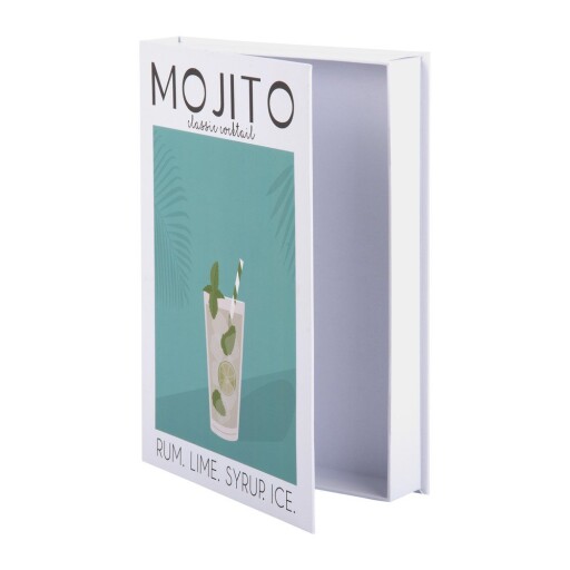 Cutie de depozitare albă/verde din hârtie decorativă 18x4x25 cm Mojito – PT LIVING