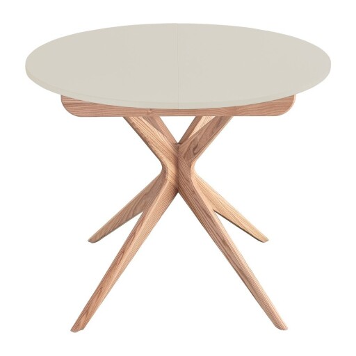 Masă de dining rotundă extensibilă cu blat suplimentar ø 90 cm Jubi – Ragaba