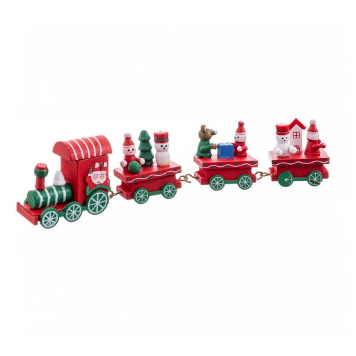 Figurină de Crăciun din lemn (înălțime 7,5 cm) Locomotive – Casa Selección