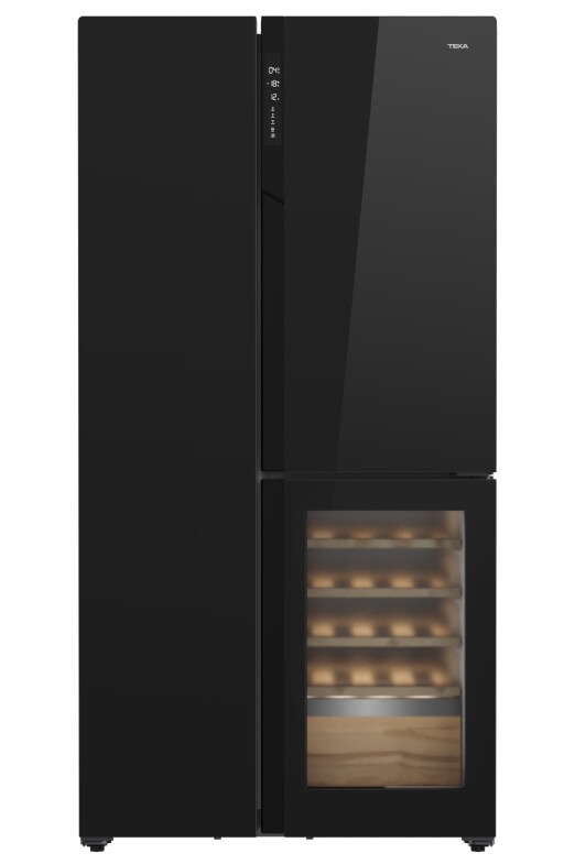 Combina frigorifica Side by Side Teka RLF 85950 GBK 548 litri  frigider vinuri integrat 18 sticle  Full No Frost  Motor inverter  cristal Black