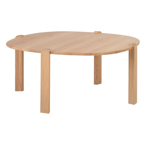 Măsuță de cafea în culoare naturală rotundă din lemn de stejar ø 100 cm Kulin – Gazzda