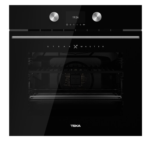 Cuptor incorporabil Teka Steak Master  grill 2x1200 W  gratar fonta  63 litri  12 functii  DualClean  design Infinity - cristal negru