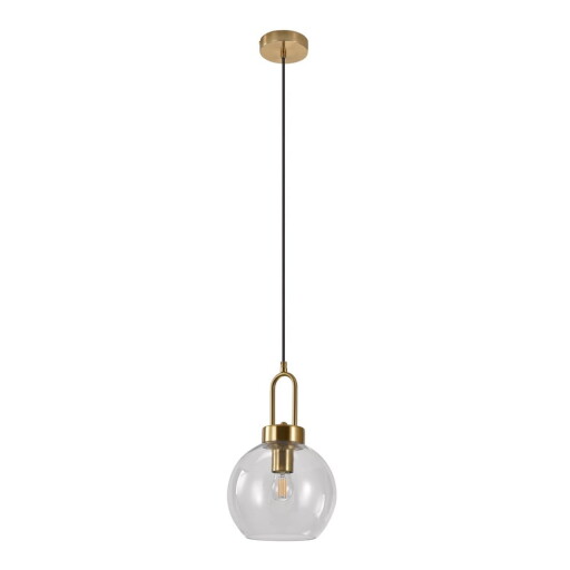 Lustră alămie cu abajur din sticlă ø 20 cm Luton – House Nordic
