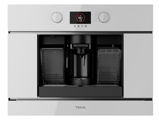 Espressor incorporabil Teka Urban Colours CLC 8350 MC WH  cafea macinata  5 adaptoare capsule  pompa 19 bari  dozator abur si spuma de lapte  program decalcifiere  Infinity Glass  cristal alb