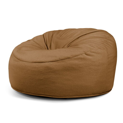 Fotoliu bean bag maro cu tapițerie din țesătură bouclé Om 135 – SLOWDOWN
