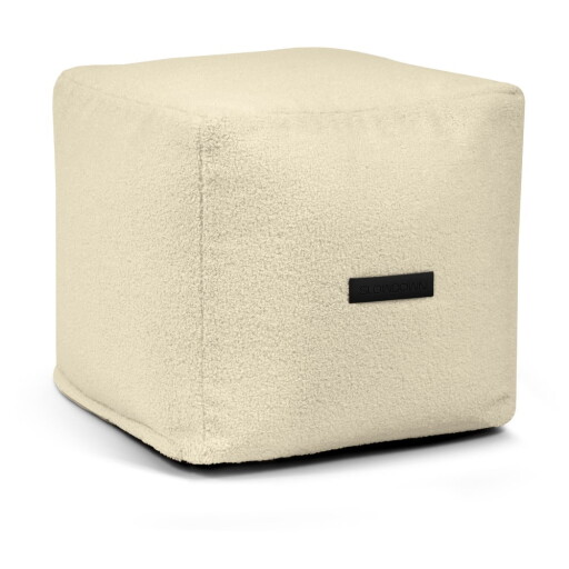 Fotoliu bean bag crem cu tapițerie din țesătură bouclé Up! MooG – SLOWDOWN