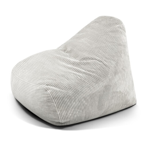 Fotoliu bean bag crem cu tapițerie din catifea reiată Snug 100 – SLOWDOWN