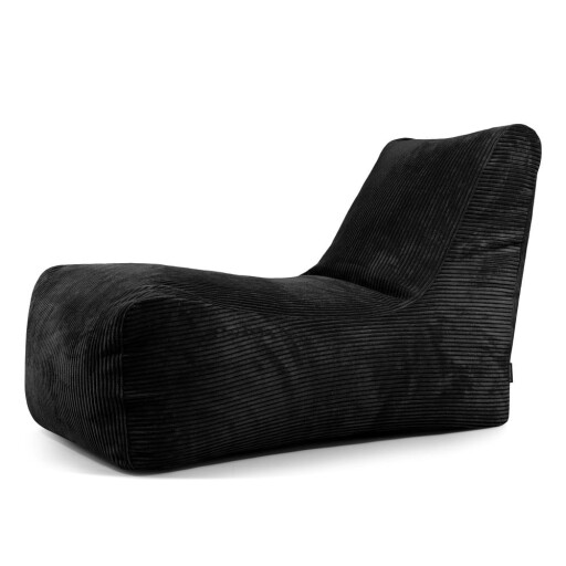 Fotoliu bean bag negru cu tapițerie din catifea reiată Lounge – SLOWDOWN