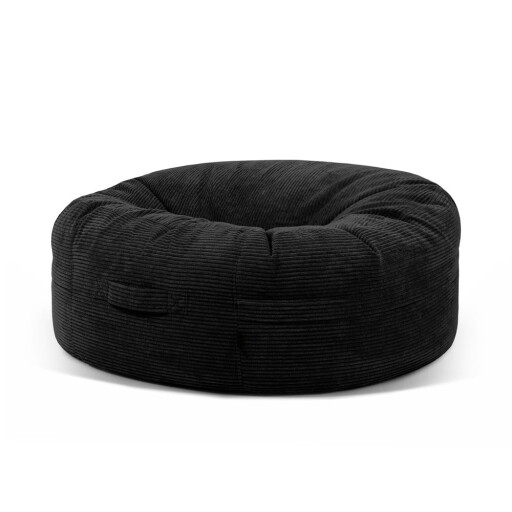 Fotoliu bean bag negru cu tapițerie din catifea reiată Roll 135 – SLOWDOWN