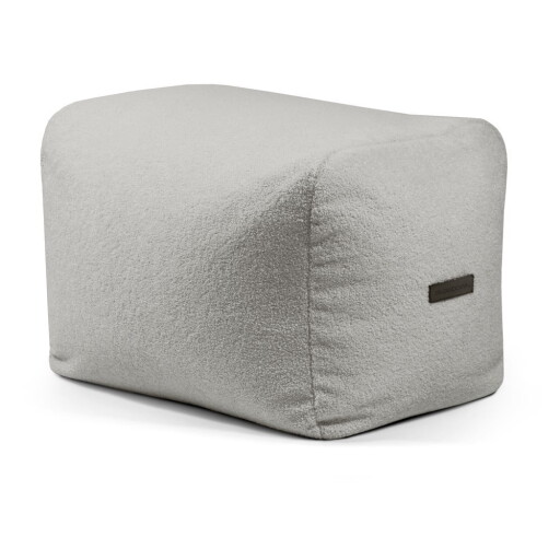 Fotoliu bean bag gri deschis cu tapițerie din țesătură bouclé Plus 70 Lounge – SLOWDOWN