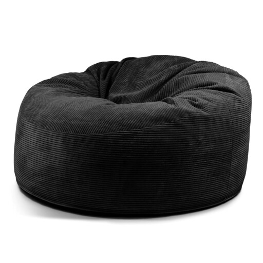 Fotoliu bean bag negru cu tapițerie din catifea reiată Om 135 – SLOWDOWN