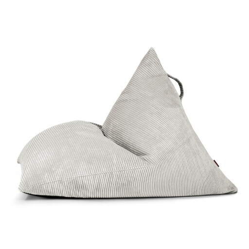 Fotoliu bean bag crem cu tapițerie din catifea reiată Razz – SLOWDOWN