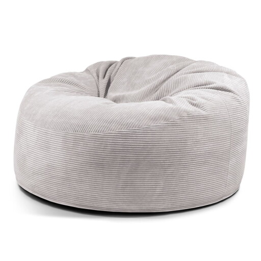 Fotoliu bean bag gri deschis cu tapițerie din catifea reiată Om 135 – SLOWDOWN