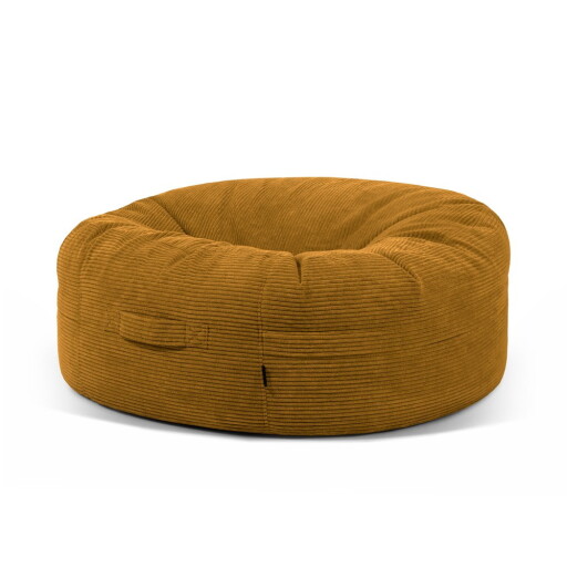 Fotoliu bean bag galben muștar cu tapițerie din catifea reiată Roll 135 – SLOWDOWN