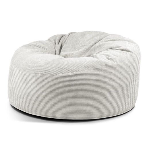 Fotoliu bean bag crem cu tapițerie din catifea reiată Om 135 – SLOWDOWN