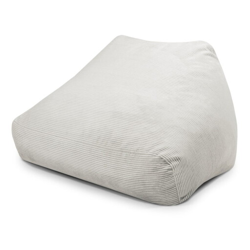 Fotoliu bean bag crem cu tapițerie din catifea reiată Sofa Snug – SLOWDOWN