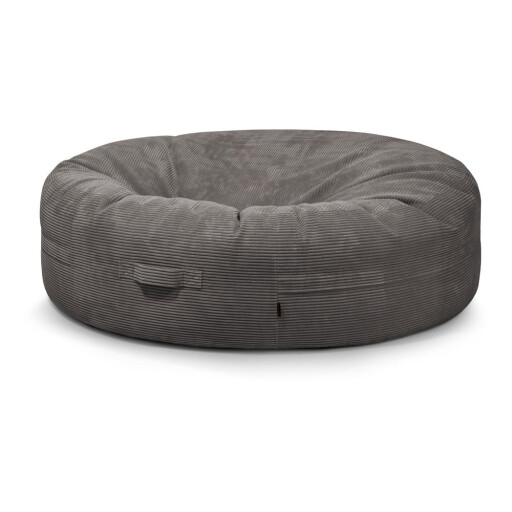 Fotoliu bean bag gri închis cu tapițerie din catifea reiată Roll 190 – SLOWDOWN