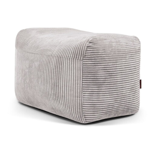Fotoliu bean bag gri deschis cu tapițerie din catifea reiată Plus 70 Lounge – SLOWDOWN