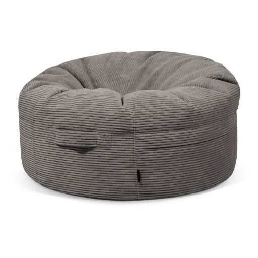Fotoliu bean bag gri închis cu tapițerie din catifea reiată Roll 105 – SLOWDOWN