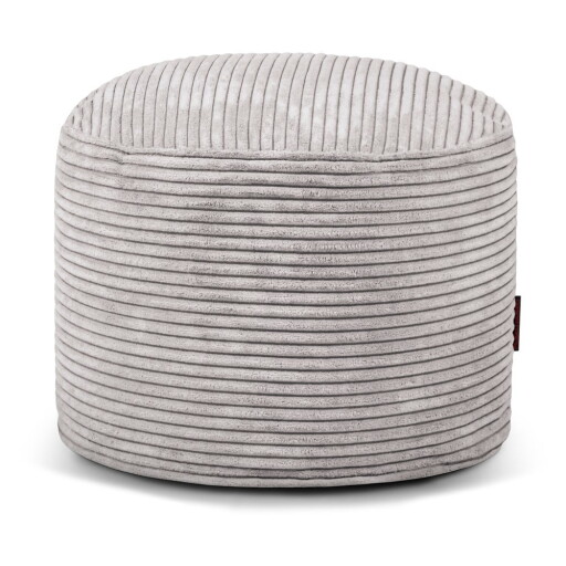 Fotoliu bean bag gri deschis cu tapițerie din catifea reiată Mini – SLOWDOWN