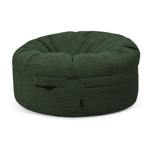 Fotoliu bean bag verde cu tapițerie din catifea reiată Roll 105 – SLOWDOWN