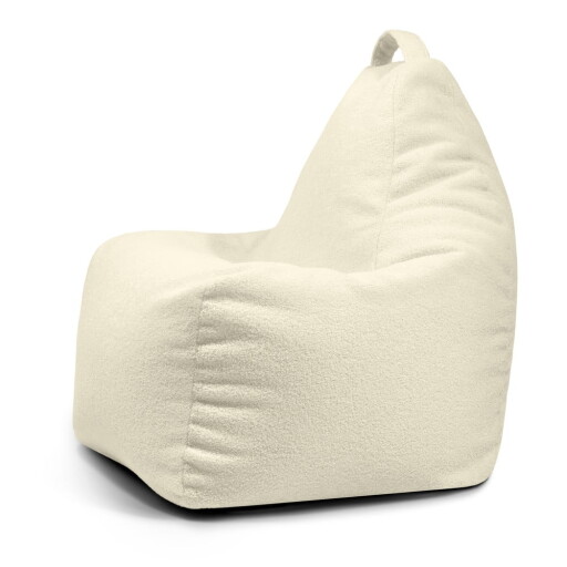 Fotoliu bean bag crem cu tapițerie din țesătură bouclé Play Amuse – SLOWDOWN