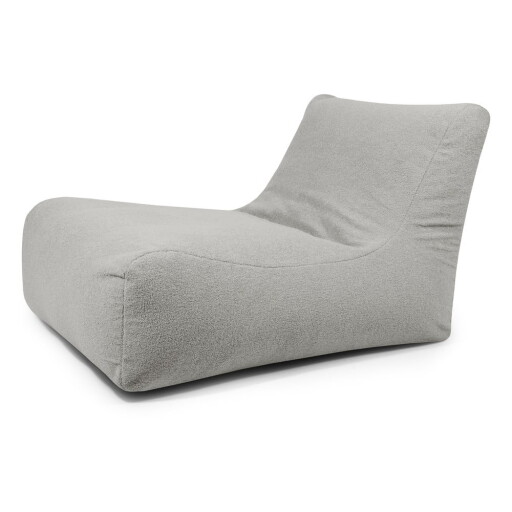 Fotoliu bean bag gri deschis cu tapițerie din țesătură bouclé Lounge 100 – SLOWDOWN