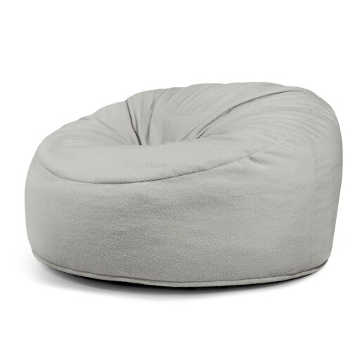 Fotoliu bean bag gri deschis cu tapițerie din țesătură bouclé Om 135 – SLOWDOWN