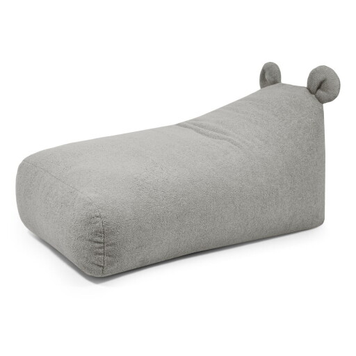 Fotoliu puf pentru copii gri deschis cu tapițerie din țesătură bouclé Snug 130 Bear – SLOWDOWN