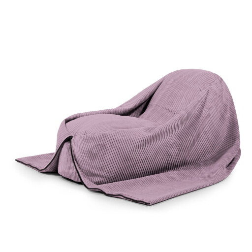 Fotoliu puf pentru copii mov cu tapițerie din catifea reiată Cocoon 120 – SLOWDOWN