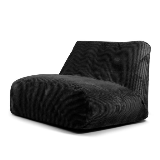 Fotoliu bean bag negru cu tapițerie din catifea reiată Sofa Tube – SLOWDOWN
