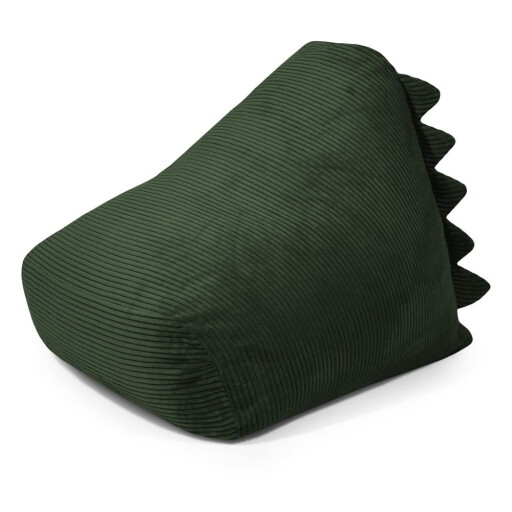 Fotoliu puf pentru copii verde cu tapițerie din catifea reiată Snug 80 Dragon – SLOWDOWN