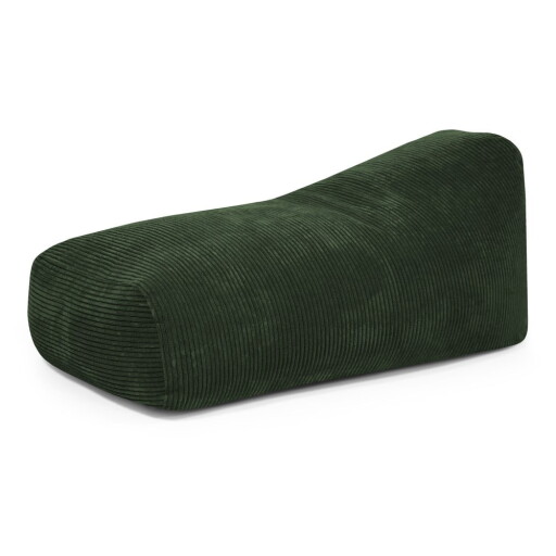 Fotoliu bean bag verde cu tapițerie din catifea reiată Snug 130 – SLOWDOWN