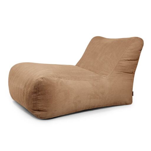 Fotoliu bean bag maro cu tapițerie din catifea reiată Lounge 100 – SLOWDOWN