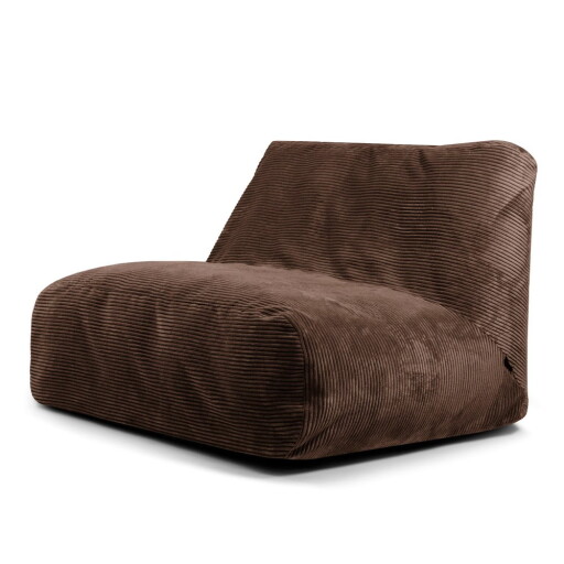 Fotoliu bean bag maro închis cu tapițerie din catifea reiată Sofa Tube – SLOWDOWN