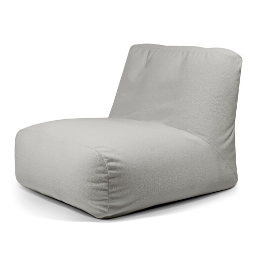 Fotoliu bean bag gri deschis cu tapițerie din țesătură bouclé Tube 100 – SLOWDOWN