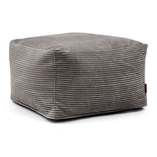 Fotoliu bean bag gri închis cu tapițerie din catifea reiată Softbox MooG – SLOWDOWN