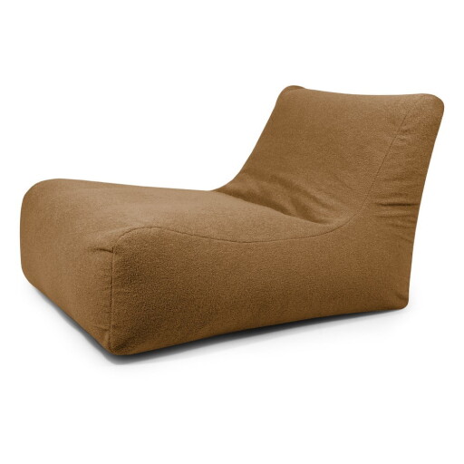 Fotoliu bean bag maro cu tapițerie din țesătură bouclé Lounge 100 – SLOWDOWN