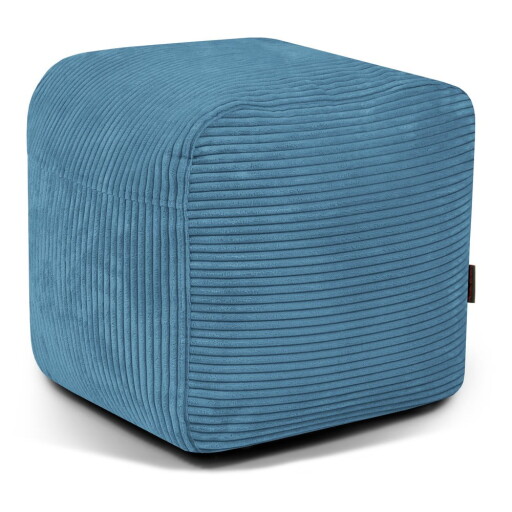 Fotoliu bean bag albastru cu tapițerie din catifea reiată Plus 50 Lounge – SLOWDOWN